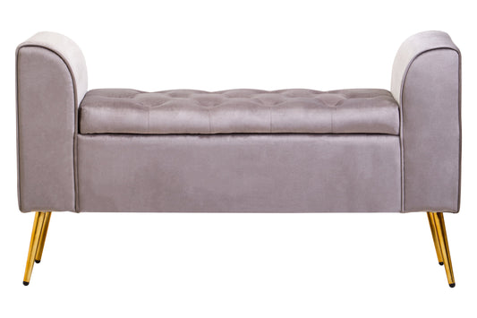 Loretta Mink Velvet Ottoman Storage Bench