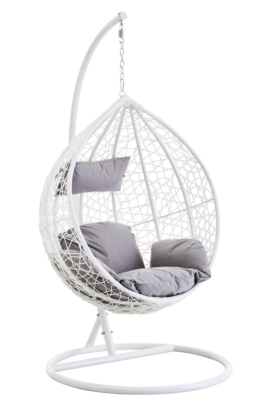 Goa White Rattan Effect Hanging Chair