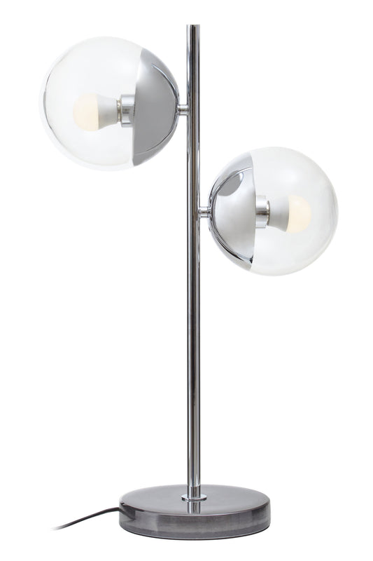 Revive Two Light Silver and Black Marble Table Lamp
