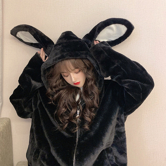 Girly Feeling Thickened Hooded Sweater Women Autumn And Winter