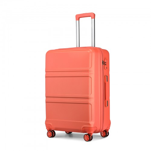 K1871-1L - Kono ABS 20 Inch Sculpted Horizontal Design Cabin Luggage - Coral