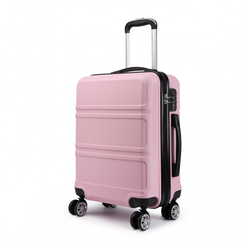 K1871-1L - Kono ABS 28 Inch Sculpted Horizontal Design Suitcase - Pink