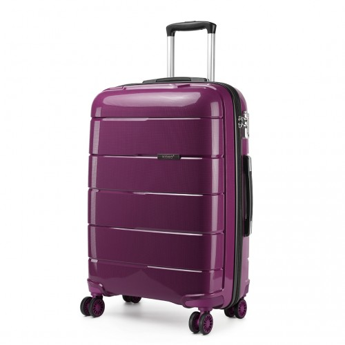 K1997L - KONO 20 INCH CABIN SIZE HARD SHELL PP SUITCASE - PURPLE