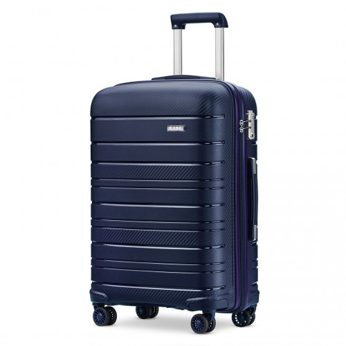 K2091L - Kono 28 Inch Multi Texture Hard Shell PP Suitcase - Classic Collection - Navy