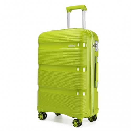 K2092L - Kono 24 Inch Bright Hard Shell PP Suitcase - Classic Collection - Green