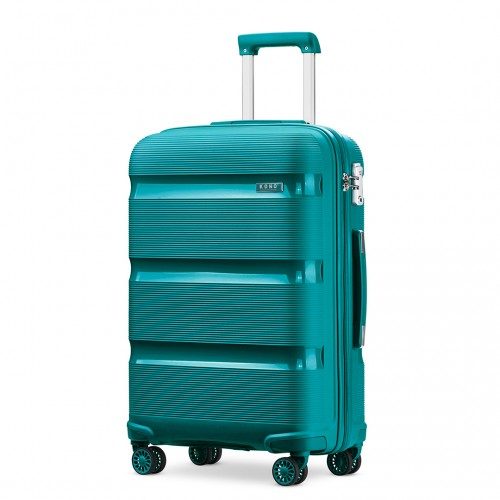 K2092L - Kono 24 Inch Bright Hard Shell PP Suitcase - Classic Collection - Blue/Green
