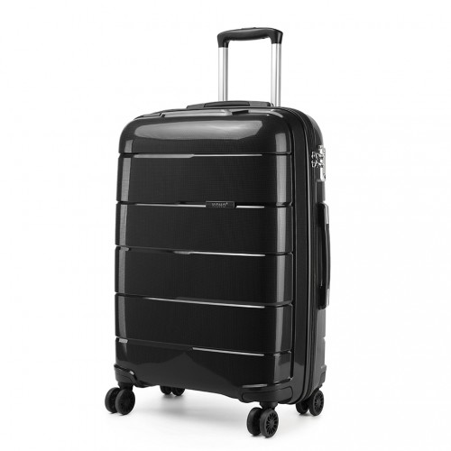 K1997L - KONO 20 INCH CABIN SIZE HARD SHELL PP SUITCASE - BLACK