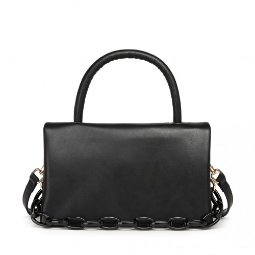 LB2122 - Miss Lulu Personality Versatile Chain Handbag Crossbody Bag - Black