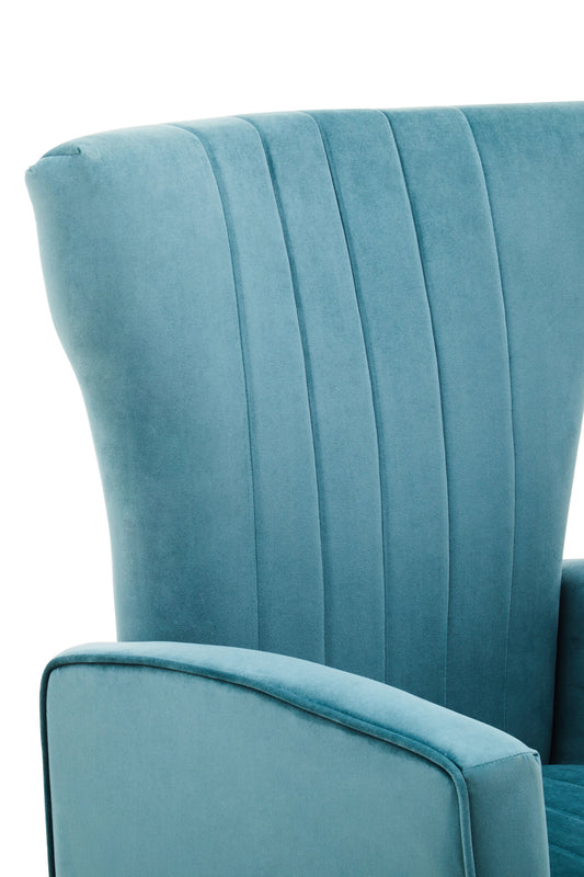 Zamora Green Velvet Accent Chair With Gold Finish Legs