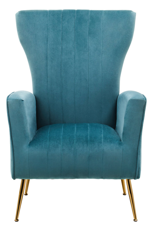 Zamora Green Velvet Accent Chair With Gold Finish Legs