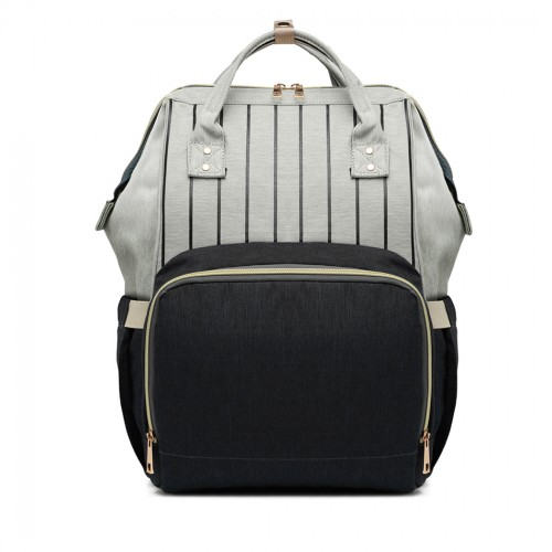 E6814 - MISS LULU MULTI FUNCTION BABY DIAPER CHANGING BACKPACK - BLACK