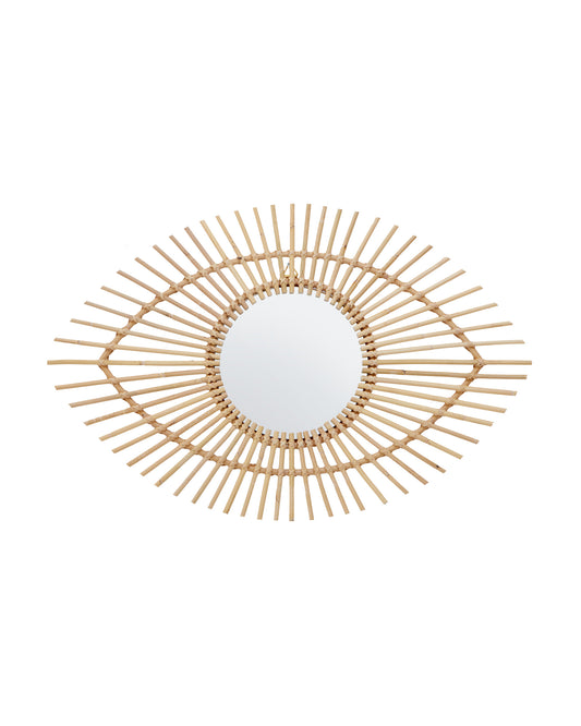 Mataram Natural Rattan Eye Shape Wall Mirror
