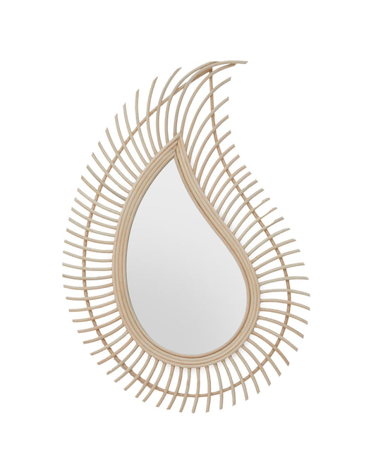 Mataram Teardrop Natural Rattan Wall Mirror