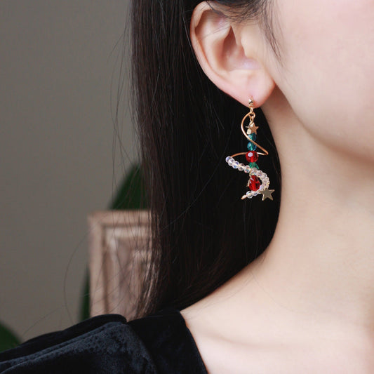 Star Earrings Stud Earrings Christmas Tree Women