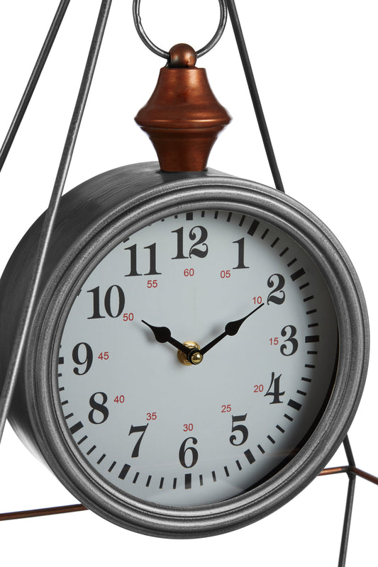 Hayden Antique Silver Finish Table Clock