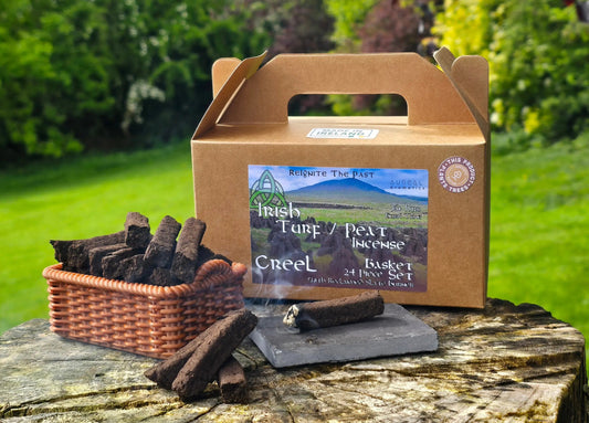 Irish Peat Incense 'Creel' Basket Set (24 pc) - The smell of Ancient Ireland