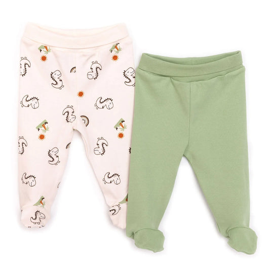 HelloBaby Baby Boy 2 Pcs Footed Bottom - Beige