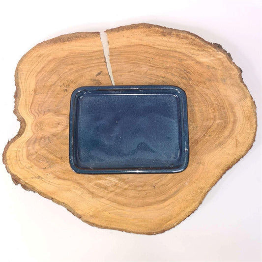 20cm Glazed Drip Tray | Rectangle | Blue | Luxury Home Accessories | Heulog Glow