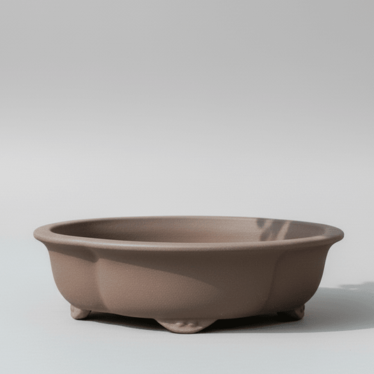 20cm Unglazed Bonsai Pot | Floral | 20cm x 17cm x 6cm | Brown | Luxury Home Accessories | Heulog Glow
