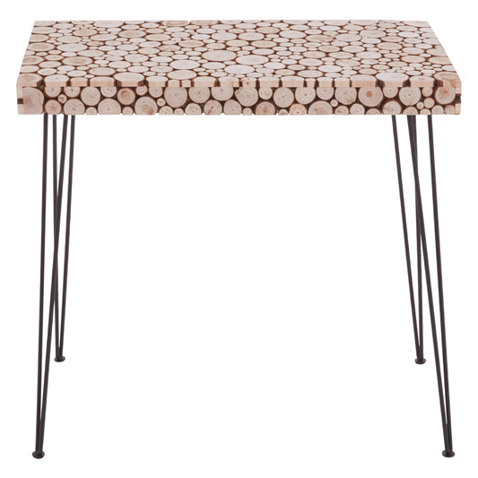 Lacuna Fir Wood Disc Mosaic Console Table
