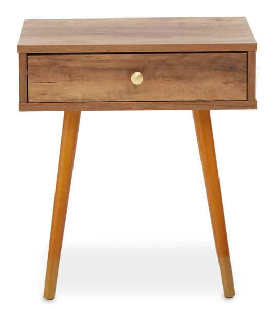 Frida Wood Veneer Bedside Table with 1 Drawer