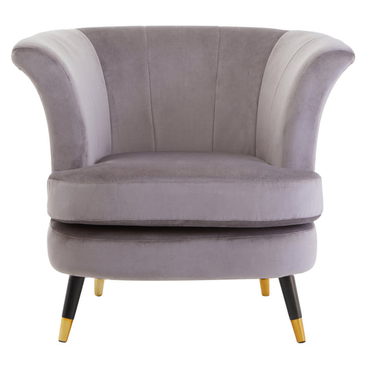 Loretta Mink Velvet Curved Accent Chair
