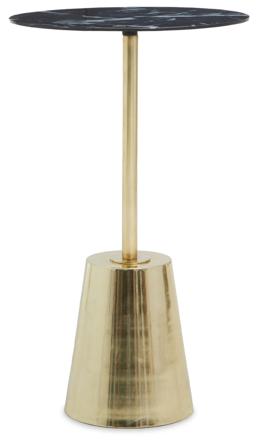 Avola Black Marble Effect Top Gold Base Side Table