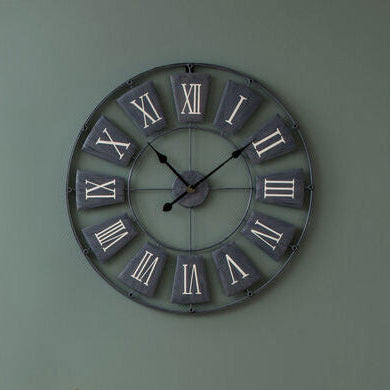 70cm Dia Grey Metal Small Wall Clock | Vitus