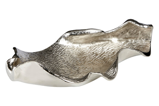 Hampstead Textured Nickel Finish Large Leaf Dish