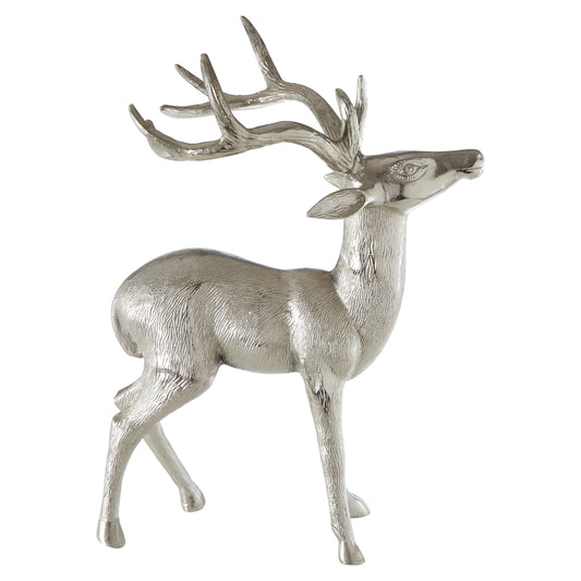 Small Nickel Finish Floor Standing Stag