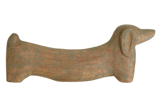 Fidra Mango Wood Sausage Dog Sculpture