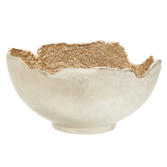 Dion Large Two Toned Silver and Gold Finish Bowl