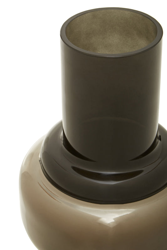 Cayden Large Smoked Black And Silver Vase