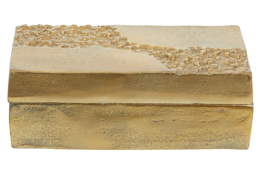 Dante Gold Finish Textured Trinket Box