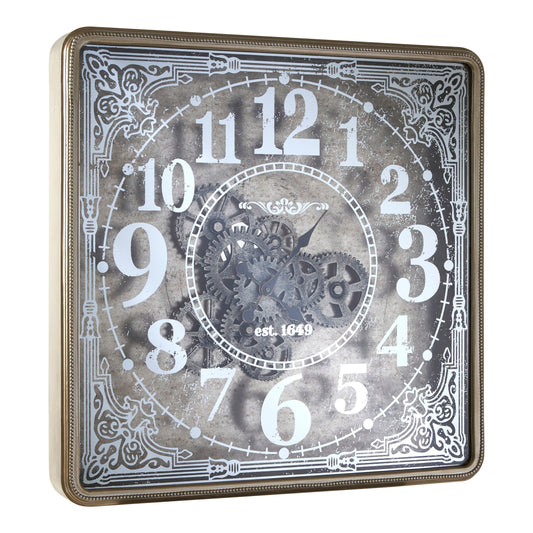 Carlin Antique Gold Square Wall Clock