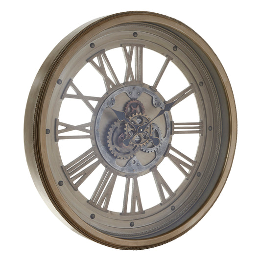 Cassop 82cm Dia Antique Gold Round Wall Clock