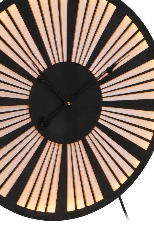 Genova 60cm Dia Small Black and White LED Wall Clock