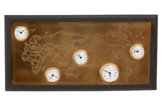 Hampstead World Map Wall Clock