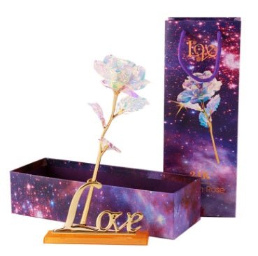 24K Luminous Color Gold Rose Flower Set | Luxury Home Accessories | Heulog Glow
