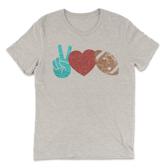 Peace Love Football Tee