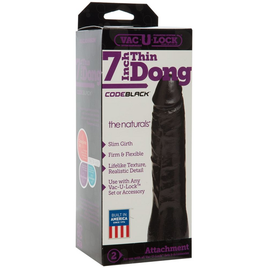 Doc Johnson Vac U Lock Codeblack Thin Dong Black