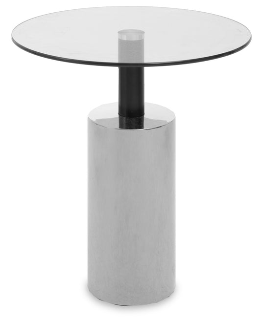Oria Clear Glass Top and Silver Base Side Table