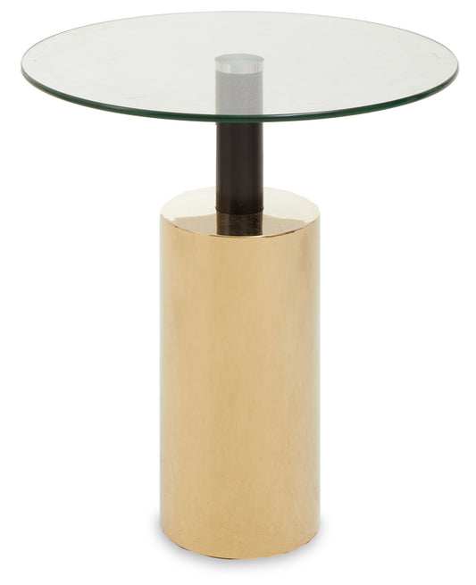 Oria Clear Glass Top and Gold Base Side Table