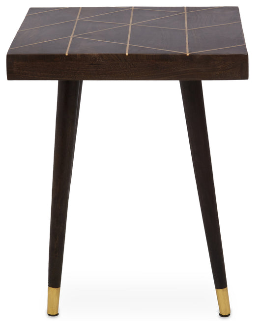 Naro Mango Wood and Gold Tip Legs Side Table