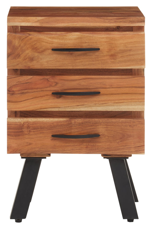 Nashik Three Drawer Acacia Side Table