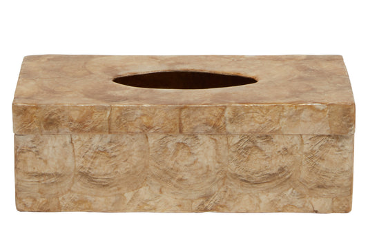 Palu Beige Seashell Tissue Box