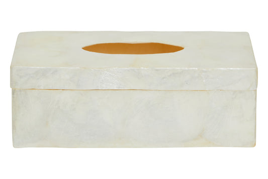 Palu White Sea Shell Tissue Box