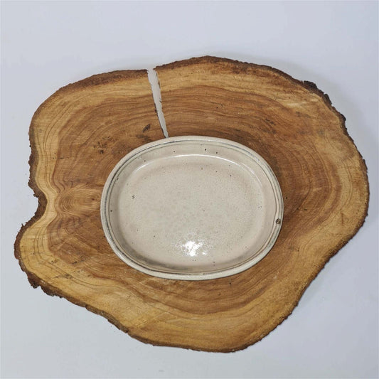 26cm Glazed Drip Tray | Oval | White | Luxury Home Accessories | Heulog Glow