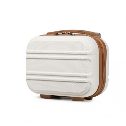 K1871-1L - Kono 12 Inch Lightweight Hard Shell ABS Vanity Case - Cream