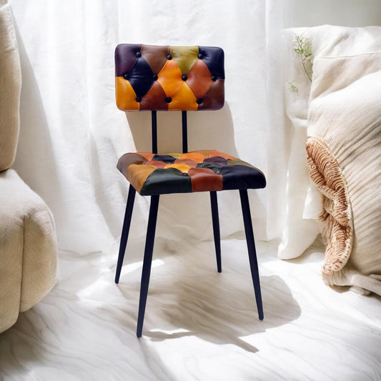 85CM LEATHER CHAIR Harlequin diamond pattern